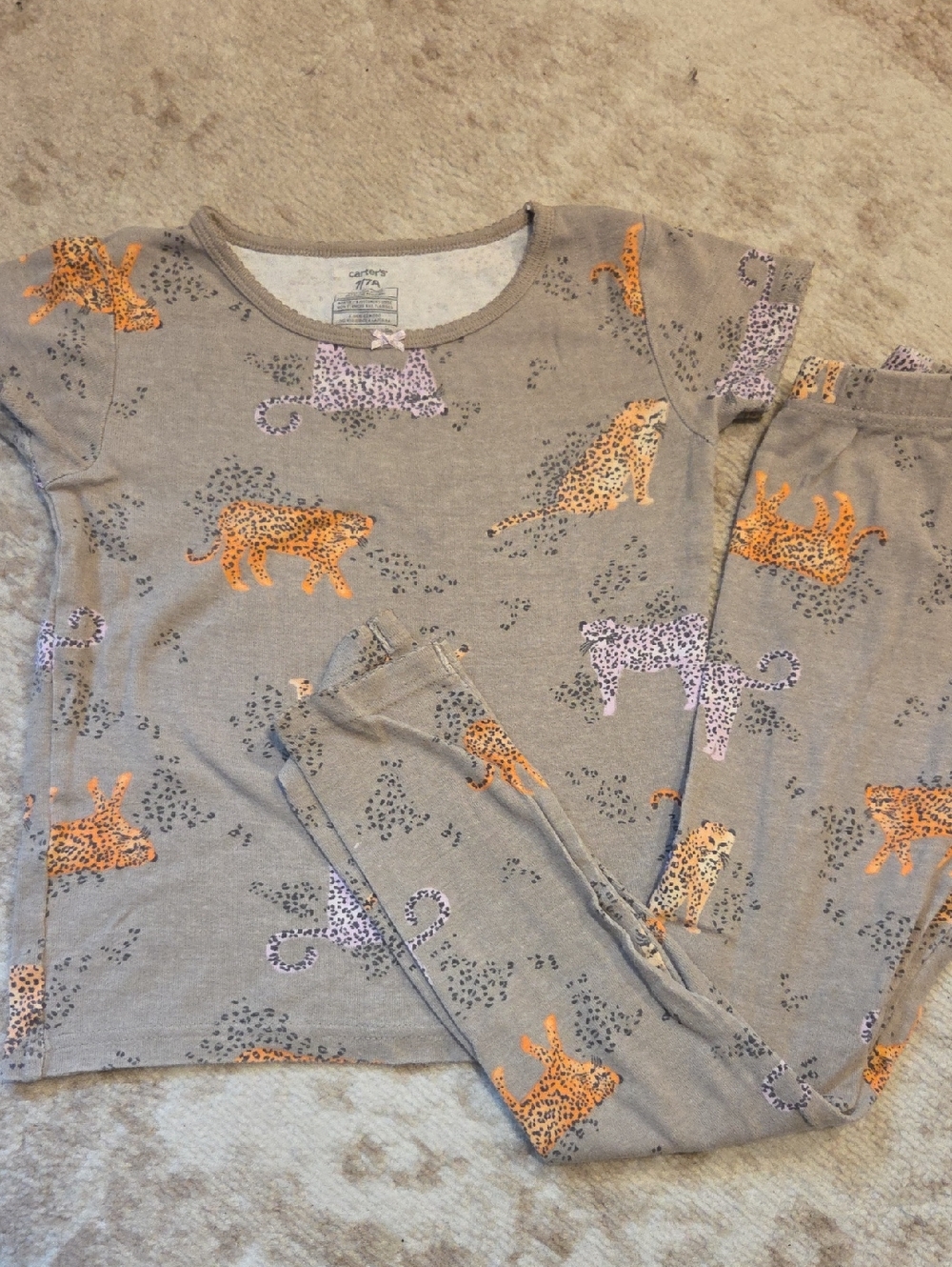 Carters Grey Leopard Print Pajama Set